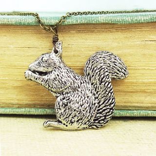 wild squirrel necklace pendant pewter by wild life designs