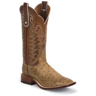 Tony Lama Men's Full Quill Ostrich Boot Square Toe Shoes
