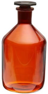 Wheaton 215259 Reagent Bottle, Amber Glass, 500mL, Narrow Mouth, Stopper Size 24/29, 88mm x 175mm (Case of 10) Science Lab Reagent Bottles