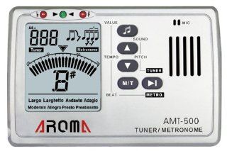 Aroma AMT 500 Tuner&Metronome 3 in 1 Metro Tuner Chromatic Tuner+ Pickup 462# Musical Instruments