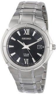 Seiko Men's SNE087 Two Tone Stainless Steel Analog with Black Dial Watch Seiko Watches
