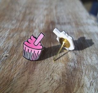 swirl cupcake earrings by bubble & mimi