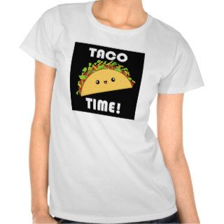 Cute kawaii Taco Time Ladies Baby Doll T shirt
