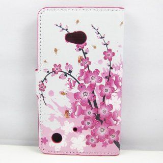 Sakura Flower Leather Flip CASE With Card Slot COVER SKIN Protective FOR NOKIA LUMIA 720 Cell Phones & Accessories
