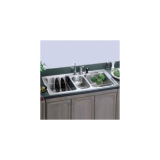 Gourmet 43 x 22 Self Rimming Triple Bowl Kitchen Sink