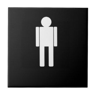 Man illustration271 MAN CARTOON BATHROOM DOOR SIGN Tile