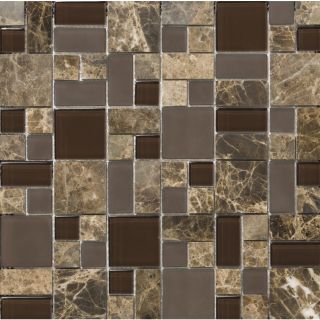 Emser Lucente Vetro Mixed Material Mosaic Versailles Wall Tile (Common 12 in x 12 in; Actual 12.67 in x 12.68 in)