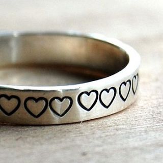 handmade love heart silver ring by alison moore silver designs