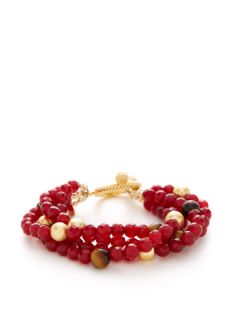 Ruby Quartz & Tigers Eye Multi Strand Bracelet by KEP