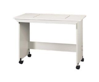 Sewingrite Modular Sewing Embroidery Storage Table With Quick Lift, Quilt leaf White