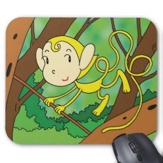 Cute cartoon picture   Cute small monkey Mouse Mat
