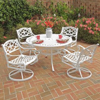 Home Styles 5 Piece Biscayne Mesh Seat Aluminum Patio Dining Set
