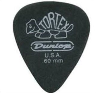 Dunlop 482P60 .60mm Pitch Black Jazz Guitar Picks, 12 Pack Musical Instruments