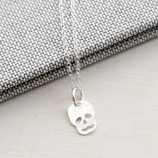 sterling silver skull necklace by myhartbeading