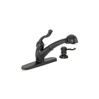 Delta 473RBSD DST Saxony Single   Handle Pull   Out Kitchen Faucet with Soap Dis   Touch On Kitchen Sink Faucets