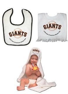 San Francisco Giants TEAM TODDLER SET   Hooded towel Pullover Bib and Snap Bib with Color trim  Infant And Toddler Sports Fan Apparel  Sports & Outdoors