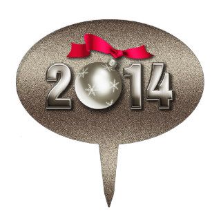 Happy New Year 2014 Oval Cake Topper Cake Toppers