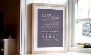 'for us, for love' personalised print by open box design