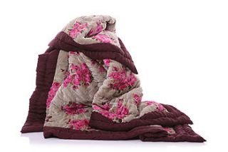 vintage style velvet bed throw double by shruti designs