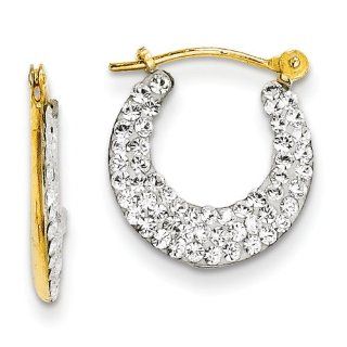 14k Crystal Reversible Hoop Earrings, Best Quality Free Gift Box Satisfaction Guaranteed Jewelry
