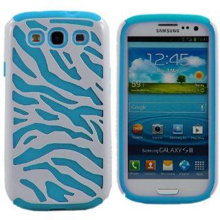 NEW BLUE ZEBRA HYBRID COMBO PC Silicone Case For Samsung Galaxy S3 SIII i9300 Cell Phones & Accessories