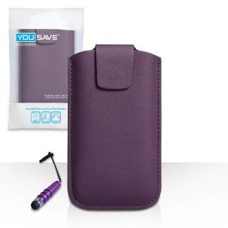 HTC One Max Case Purple Lichee Leather Pouch Cover With Mini Stylus Pen Cell Phones & Accessories