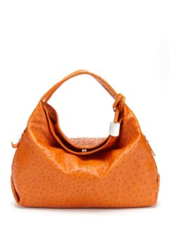 Elisabeth Ostrich Embossed Leather Hobo by Furla