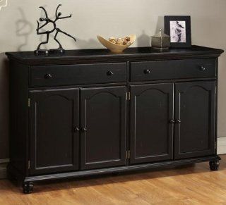 Shop Harwick Black Credenza Sideboard Buffet Table 35"H x 60"W x 16"D, 60"W, BLACK at the  Furniture Store