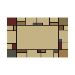 Style Selections Monde 46 in x 30 in Rectangular Multicolor Border Accent Rug