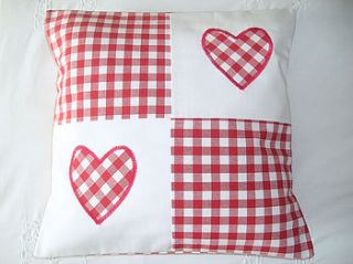 patchwork hearts cushion cover   all colours by glitter pink