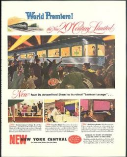 World Premiere New York Central 20th Century Limited ad 1948 Entertainment Collectibles