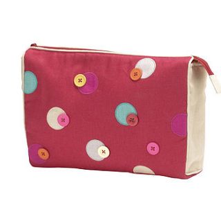 polka dot and button toiletry bag by retreat home