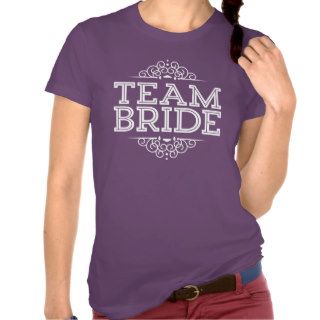 Purple & White Cute Team Bride Wedding Party Gift T shirts
