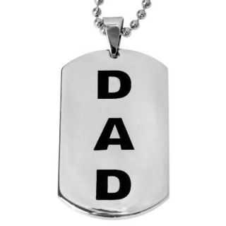 Mens Two Tone Stainless Steel DAD Dog Tag Pendant   24   Zales