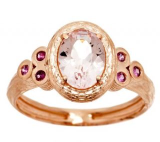 Adi Paz .70ct Morganite & Pink Sapphire Accent Ring, 14K Gold —