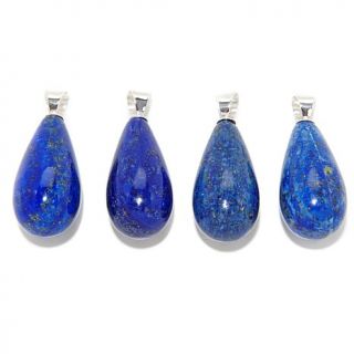 Jay King Lapis Teardrop Sterling Silver Pendant with 18" Beaded Necklace