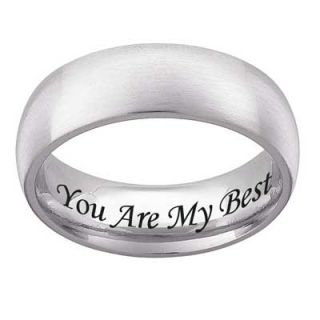 0mm Engraved Wedding Band (25 characters) in Stainless Steel   Zales