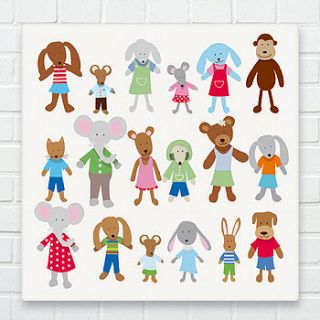 animal characters canvas by showler and showler