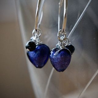 velvet heart earrings by samphire jewellery