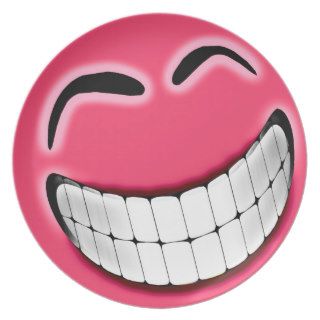Pink Big Grin Smiley Face Plate