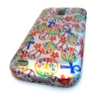 Samsung Galaxy S II Hercules T989 Silver Hippy Peace Sign Gloss 3D HARD Case Skin Cover Protector Cell Phones & Accessories