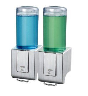 Shampoo and Soap Dispensers by ToiletTree Products. (Brushed Aluminum, Double) Health & Personal Care