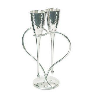 silver plated 'entwined heart' lovers flutes by whisk hampers