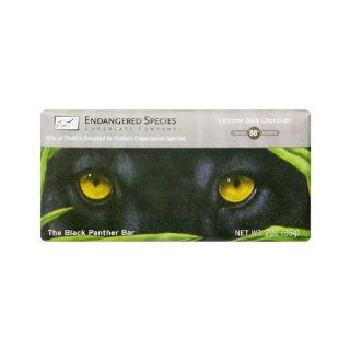 Endangered Species Ext Dark Choc Bar Black Panther ( 12x3 OZ)  Candy And Chocolate Bars  Grocery & Gourmet Food