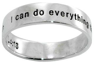 SolidRockJewelry STERLING SILVER "PHIL 413 I can do everything through him who gives me strength" CHRISTIAN RING STYLE 495 Solid Rock Jewelry Jewelry