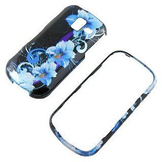 Blue Flowers Black Protector Case for Samsung Intensity III SCH U485 Cell Phones & Accessories