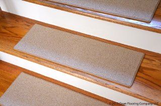 Dean Non Slip Tape Free Pet Friendly DIY Carpet Stair Treads/Rugs 27" x 9" (15)   Color Cream 