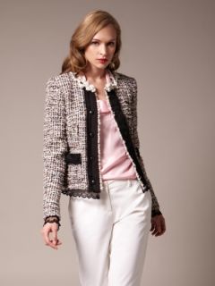 Tweed Boucle Lace Trim Jacket by Escada