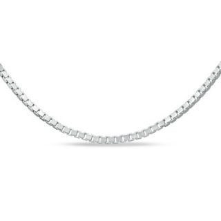 10K White Gold 0.7mm Adjustable Box Chain Necklace   22   Zales