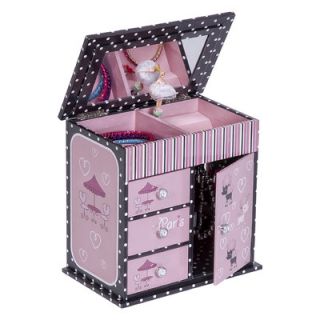 Mele & Co. Cristiana Girls Wooden Musical Ballerina Jewelry Box with